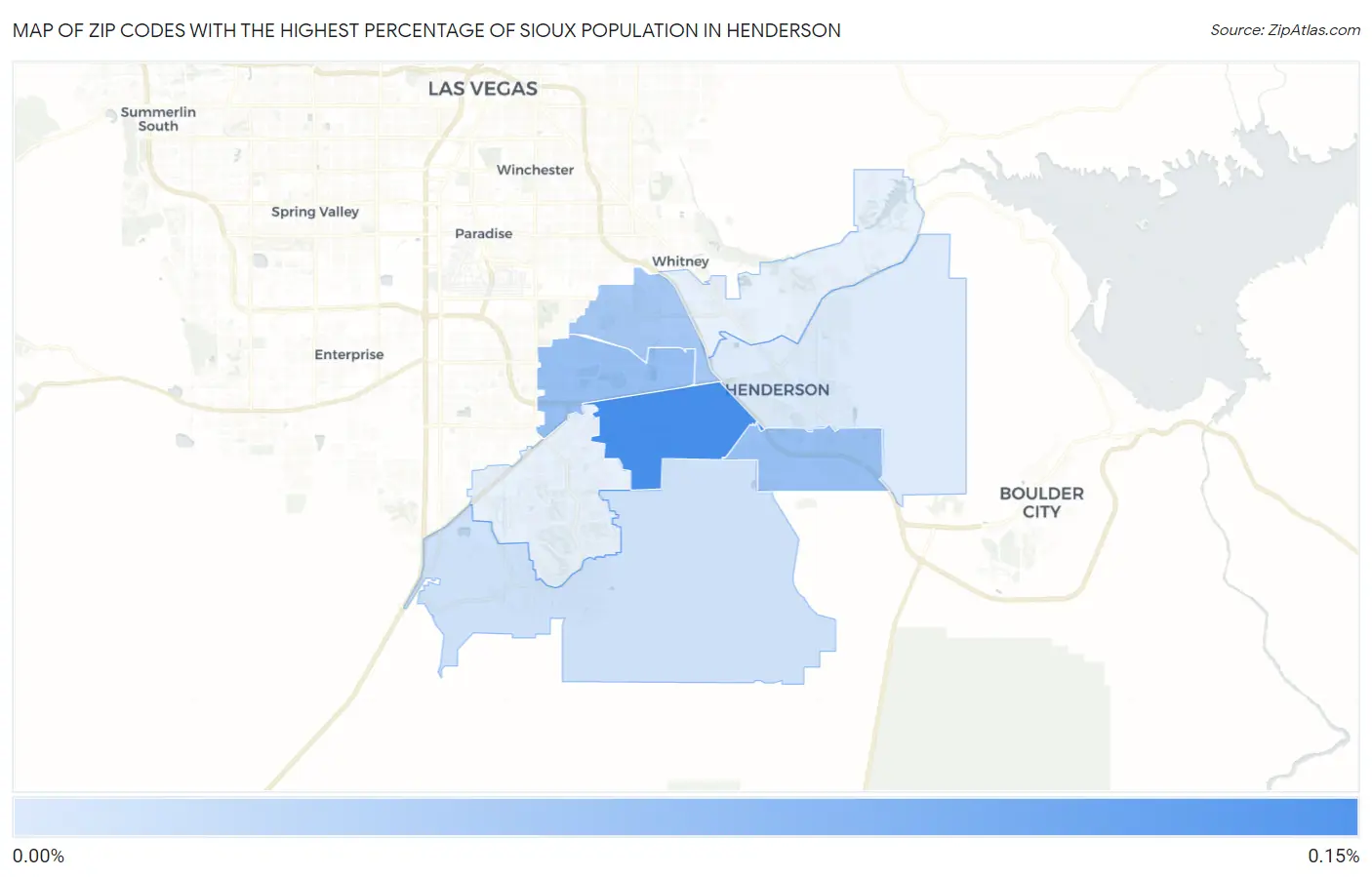 Zip Codes with the Highest Percentage of Sioux Population in Henderson Map