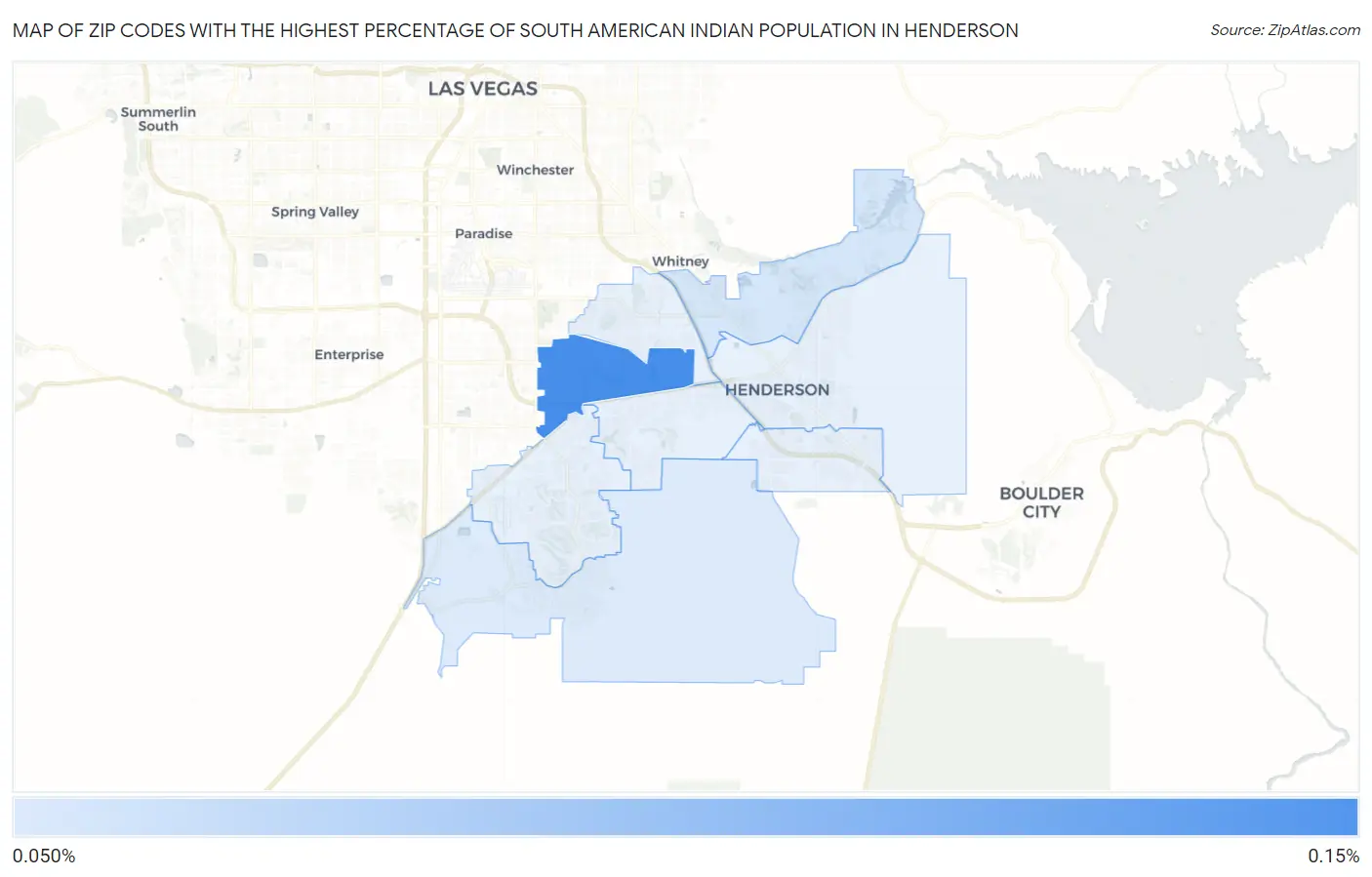 Zip Codes with the Highest Percentage of South American Indian Population in Henderson Map