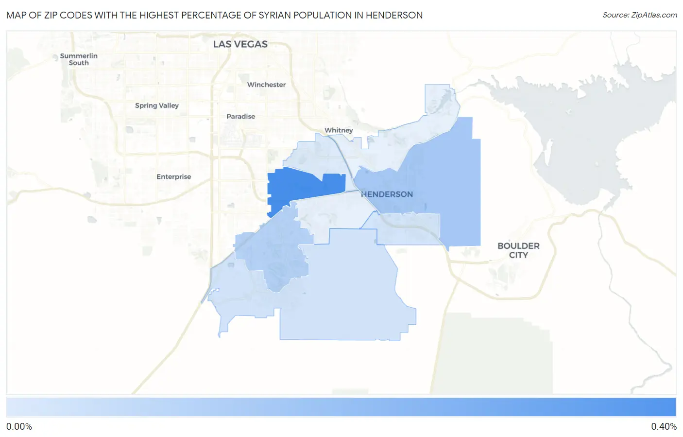 Zip Codes with the Highest Percentage of Syrian Population in Henderson Map