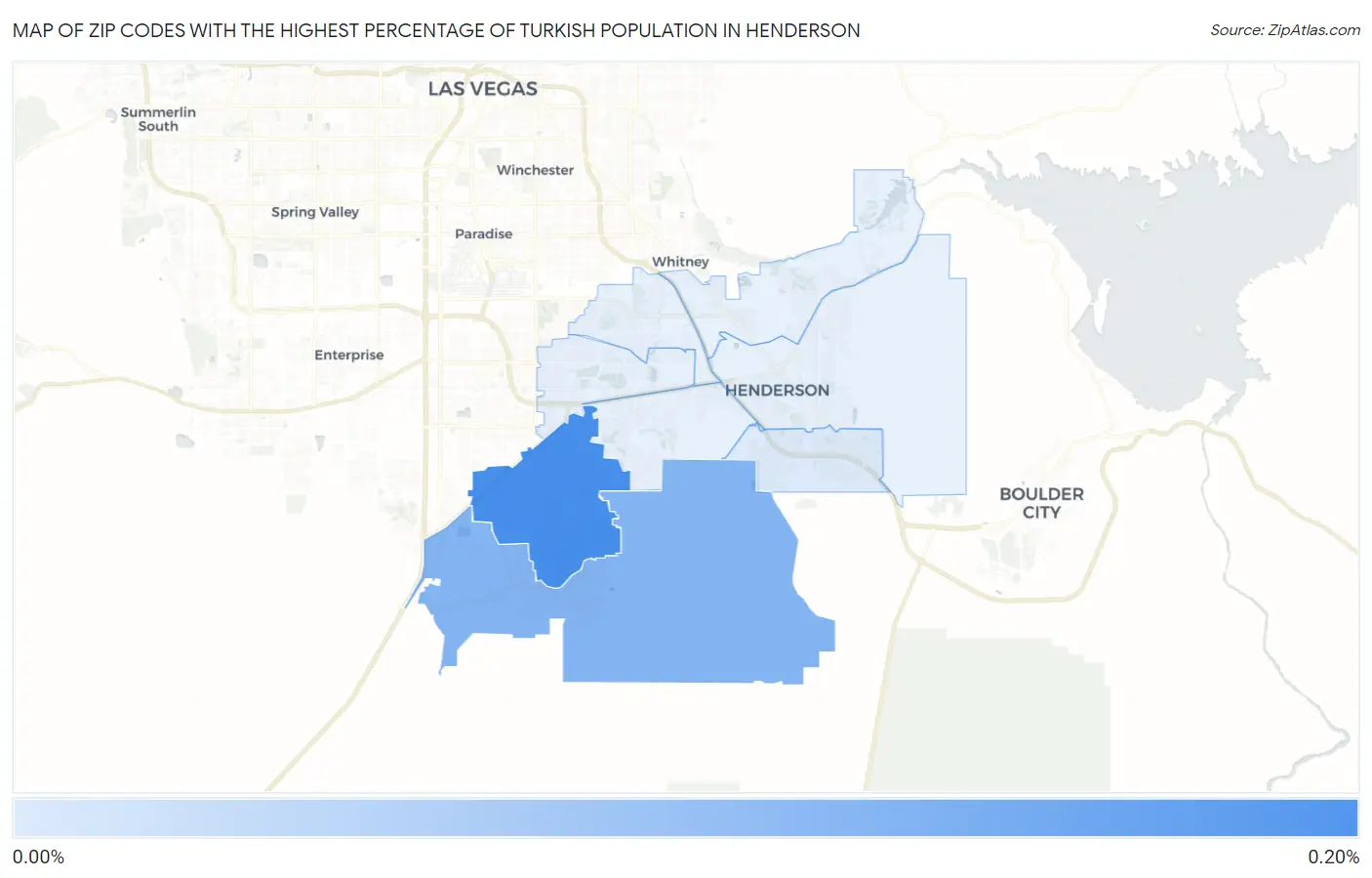 Zip Codes with the Highest Percentage of Turkish Population in Henderson Map