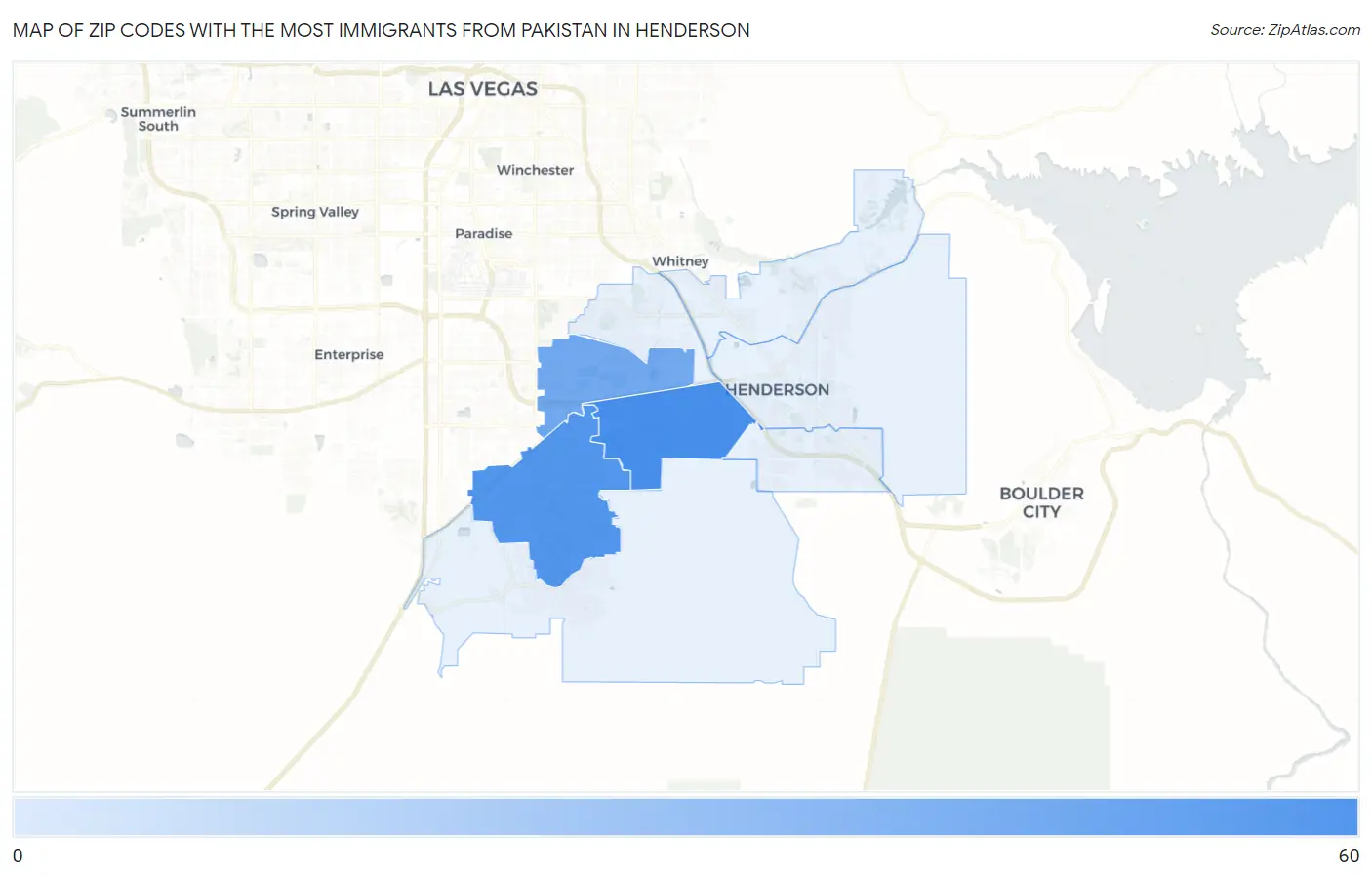 Zip Codes with the Most Immigrants from Pakistan in Henderson Map
