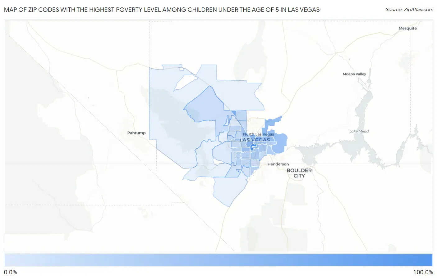 Zip Codes with the Highest Poverty Level Among Children Under the Age of 5 in Las Vegas Map