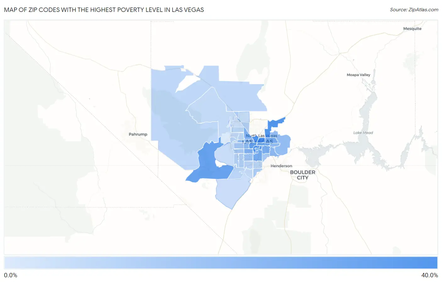 Zip Codes with the Highest Poverty Level in Las Vegas Map