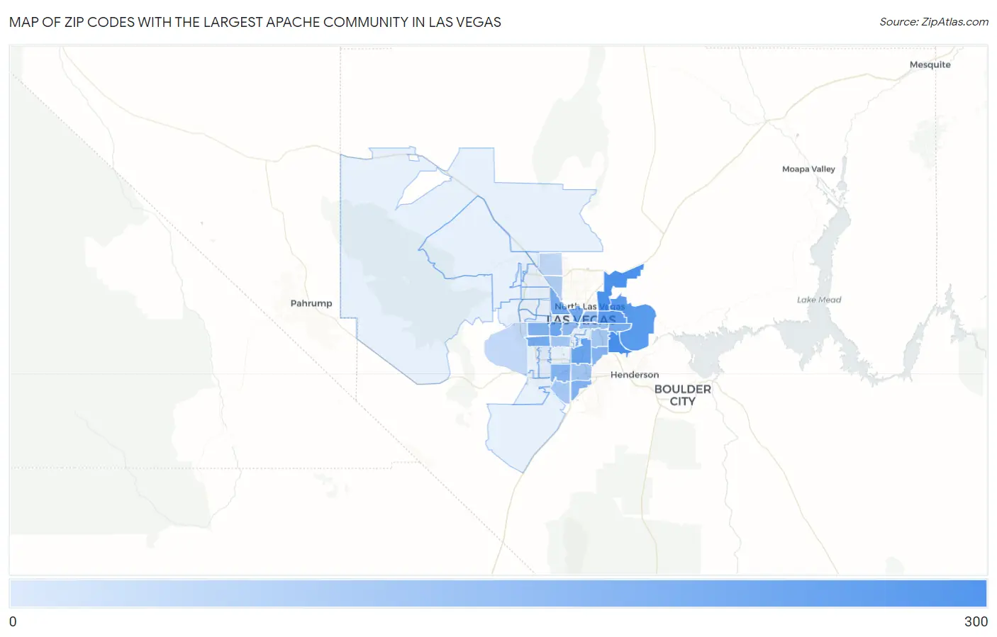 Zip Codes with the Largest Apache Community in Las Vegas Map