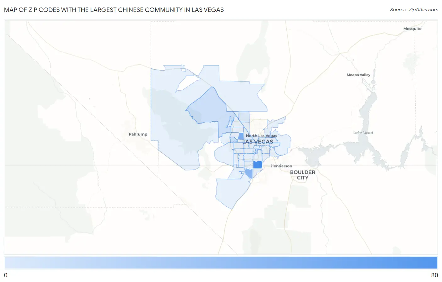 Zip Codes with the Largest Chinese Community in Las Vegas Map