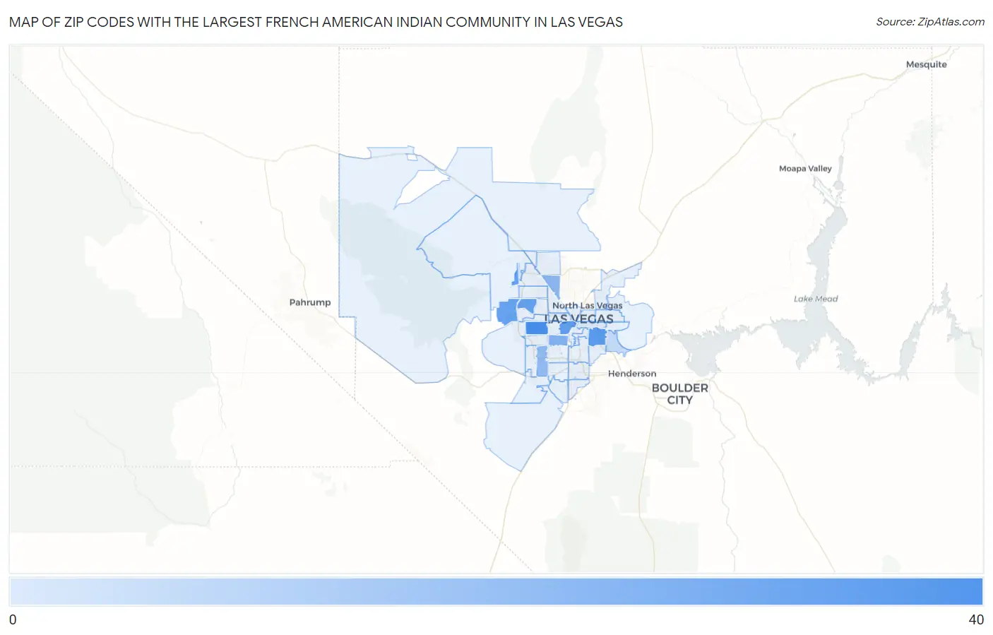 Zip Codes with the Largest French American Indian Community in Las Vegas Map
