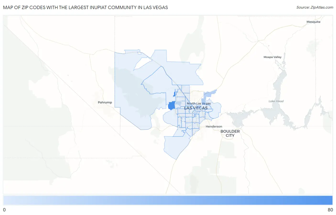 Zip Codes with the Largest Inupiat Community in Las Vegas Map