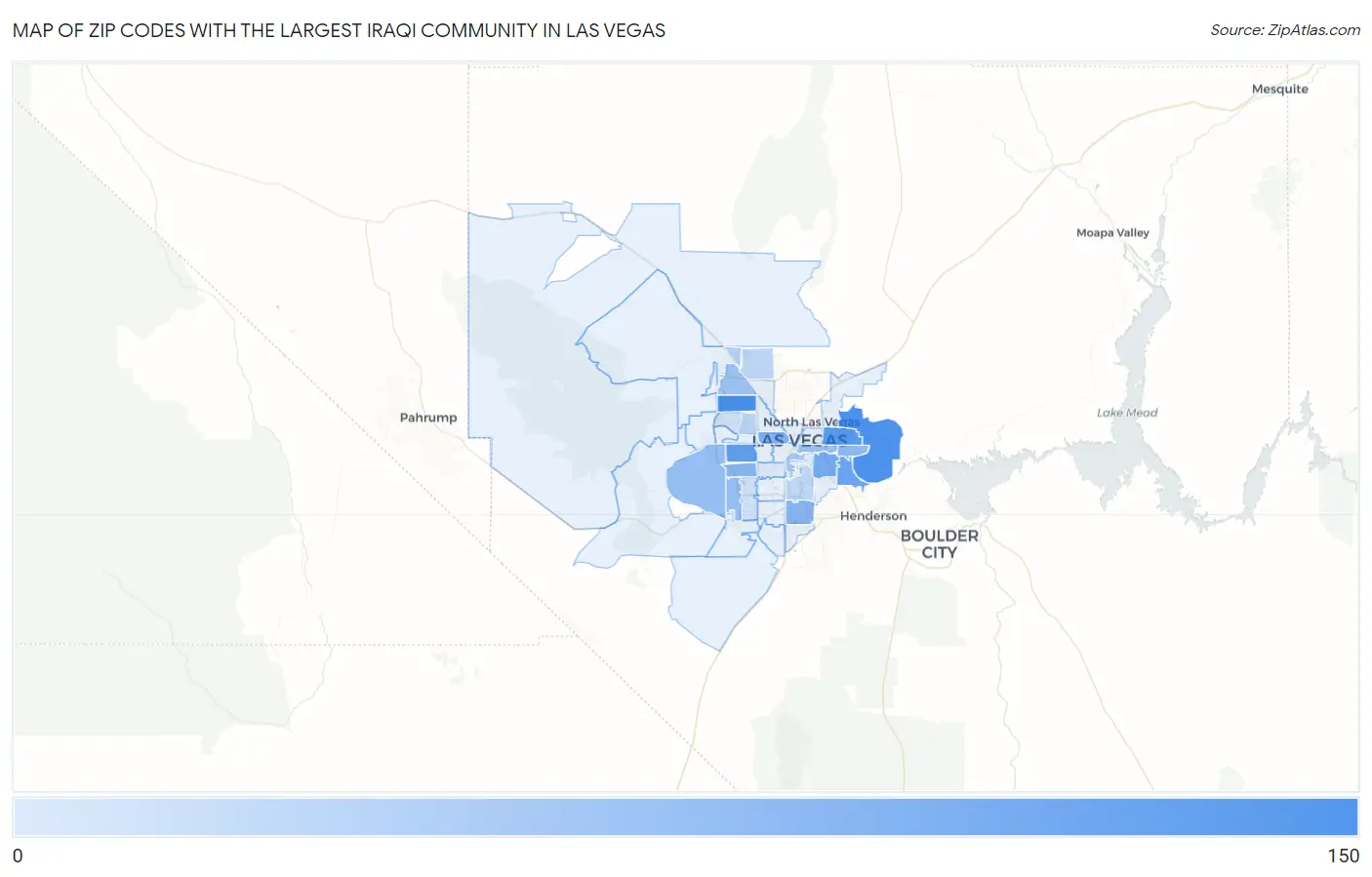 Zip Codes with the Largest Iraqi Community in Las Vegas Map