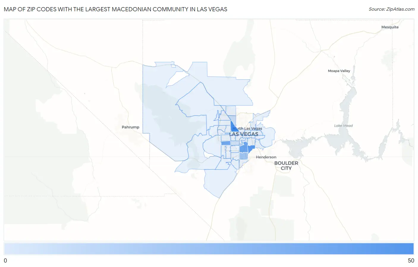 Zip Codes with the Largest Macedonian Community in Las Vegas Map