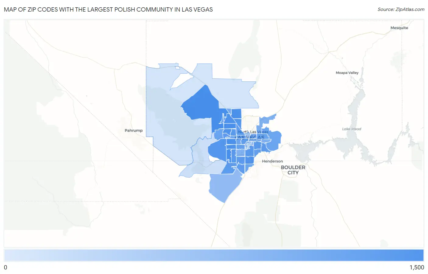Zip Codes with the Largest Polish Community in Las Vegas Map