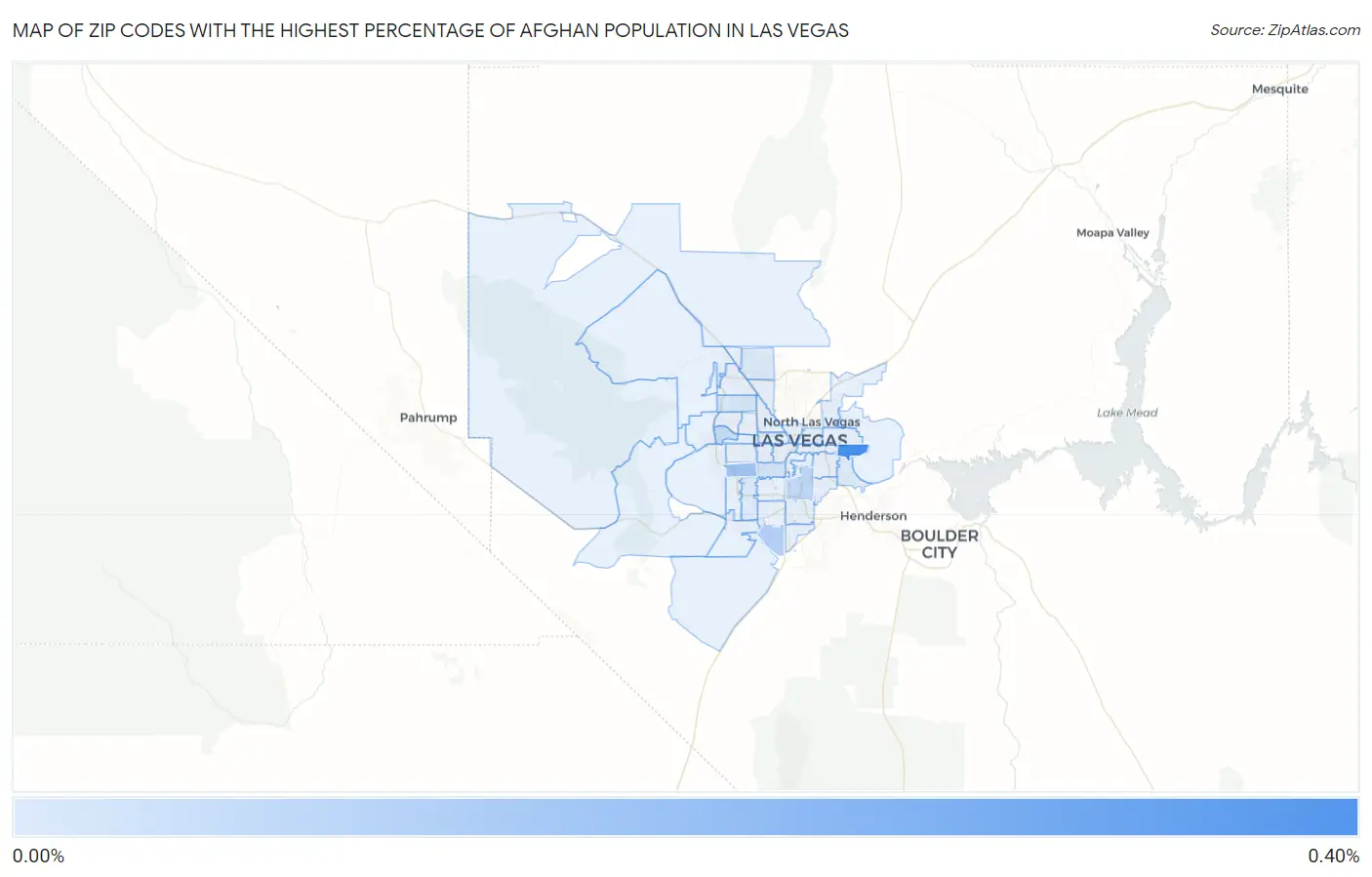 Zip Codes with the Highest Percentage of Afghan Population in Las Vegas Map