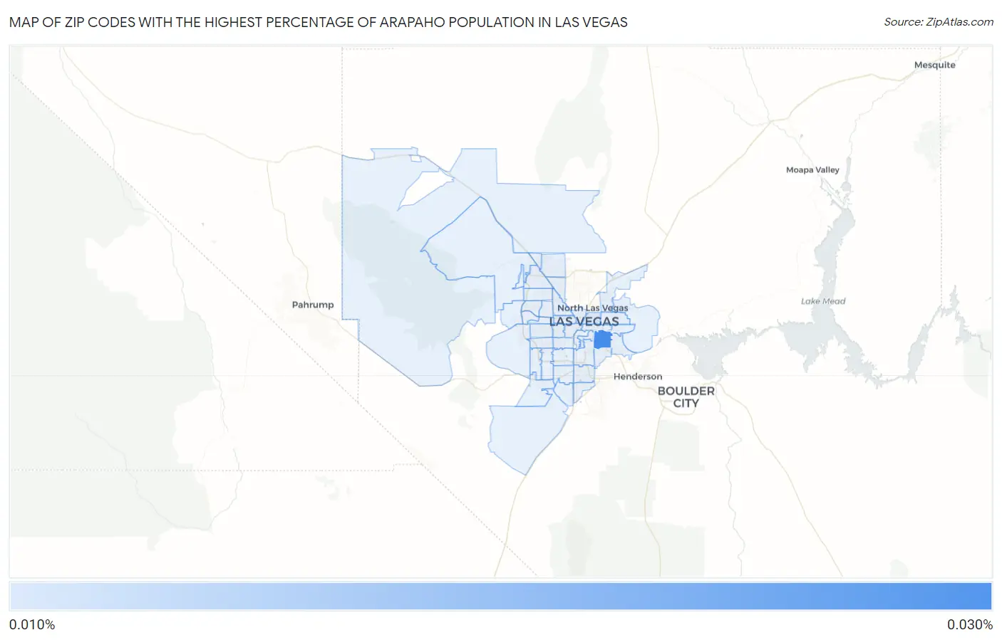 Zip Codes with the Highest Percentage of Arapaho Population in Las Vegas Map