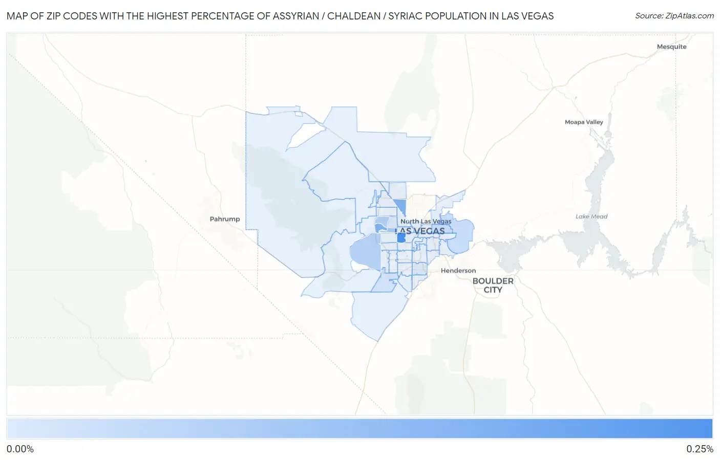 Zip Codes with the Highest Percentage of Assyrian / Chaldean / Syriac Population in Las Vegas Map