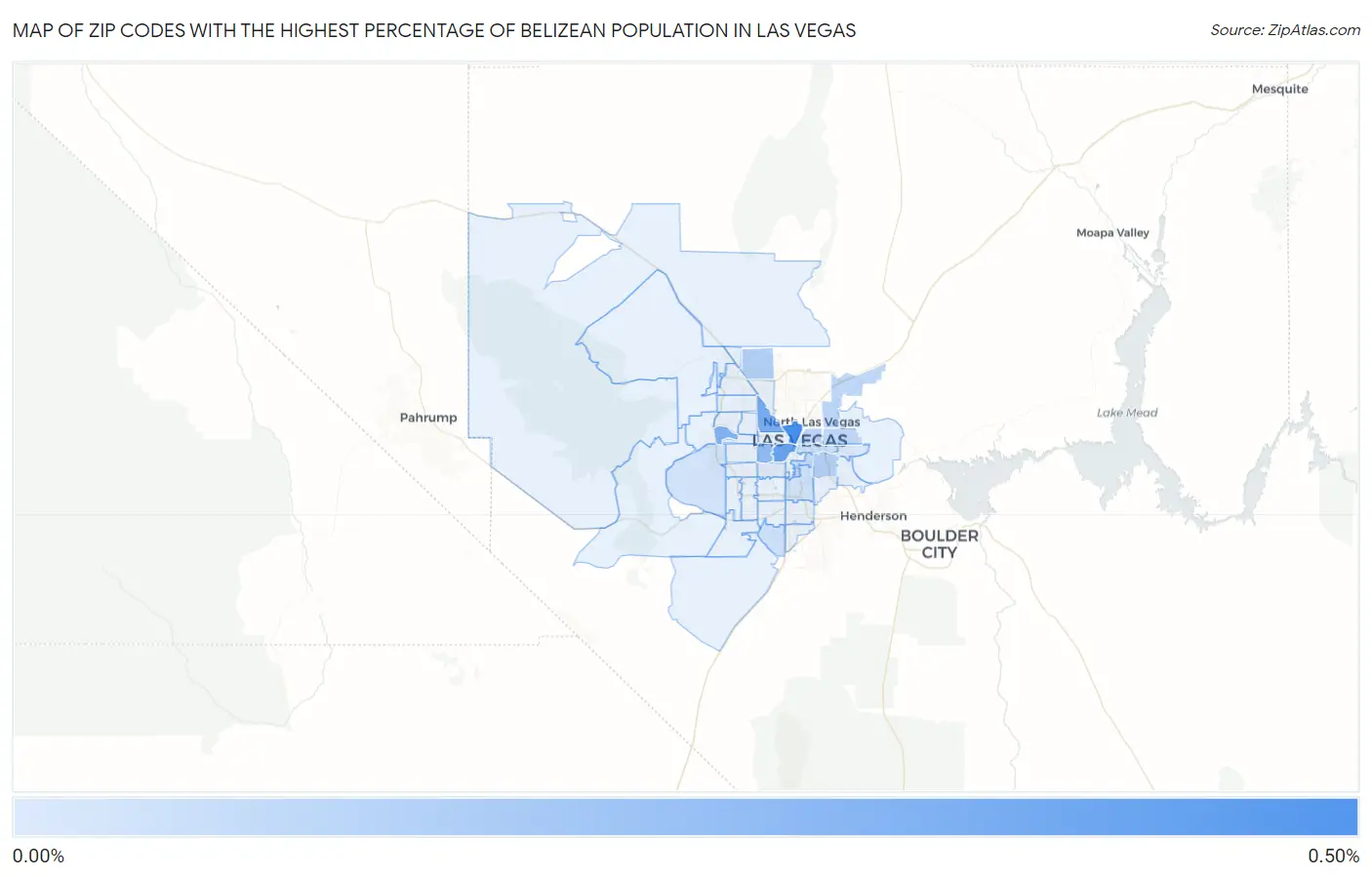 Zip Codes with the Highest Percentage of Belizean Population in Las Vegas Map
