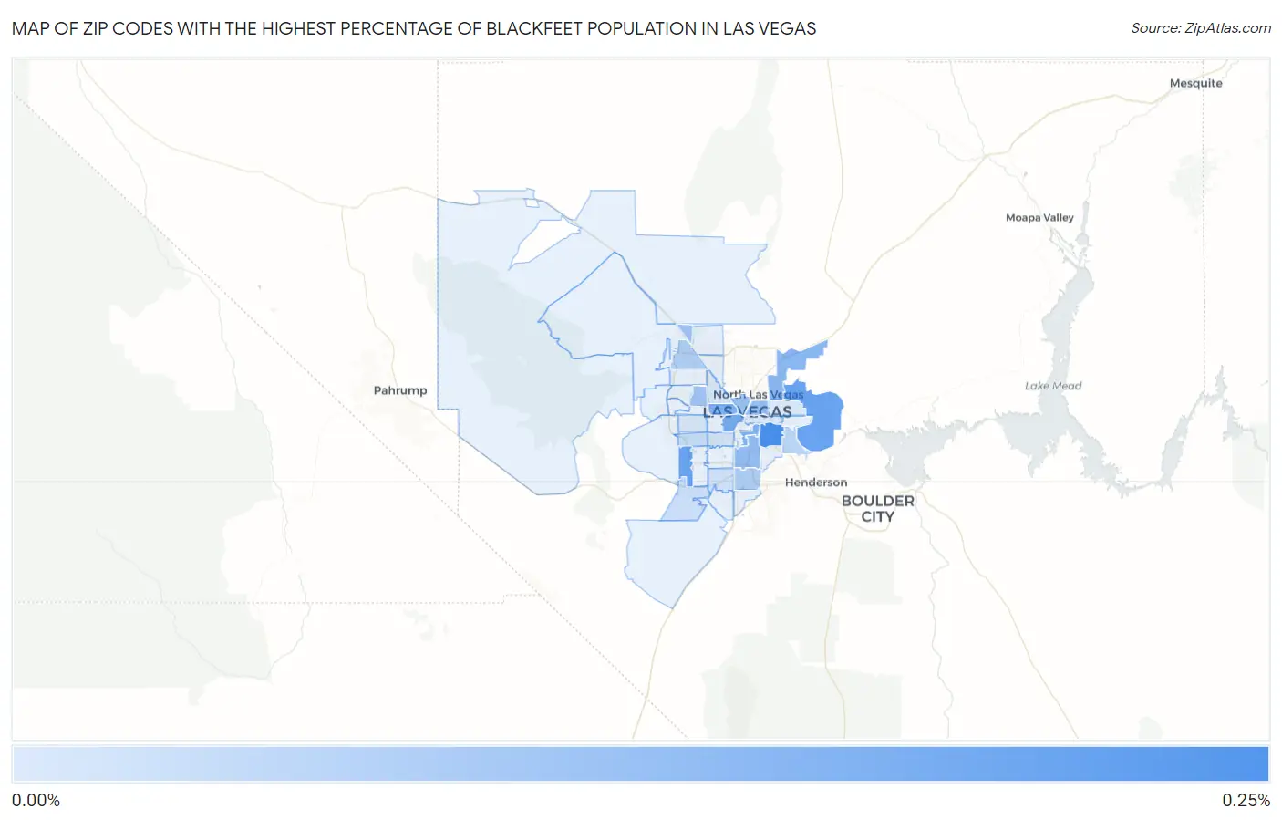 Zip Codes with the Highest Percentage of Blackfeet Population in Las Vegas Map