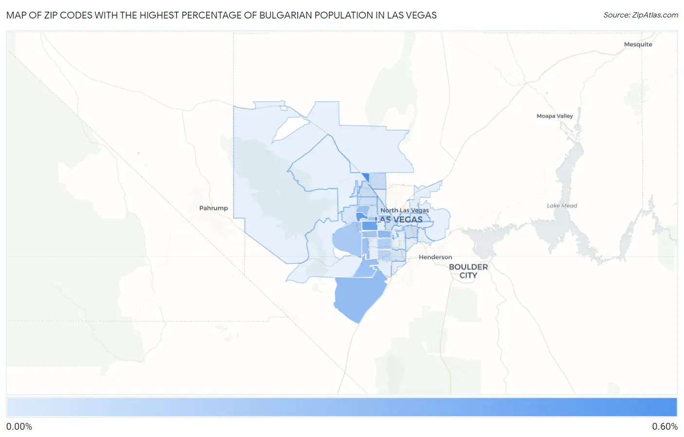 Zip Codes with the Highest Percentage of Bulgarian Population in Las Vegas Map