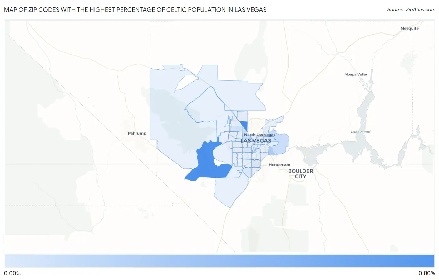 Zip Codes with the Highest Percentage of Celtic Population in Las Vegas Map