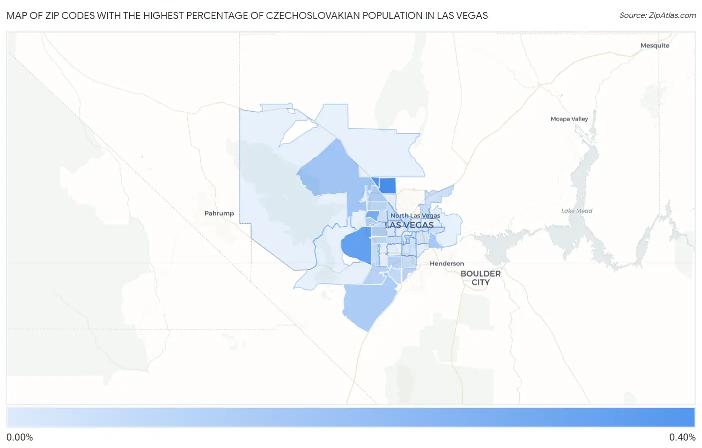 Zip Codes with the Highest Percentage of Czechoslovakian Population in Las Vegas Map