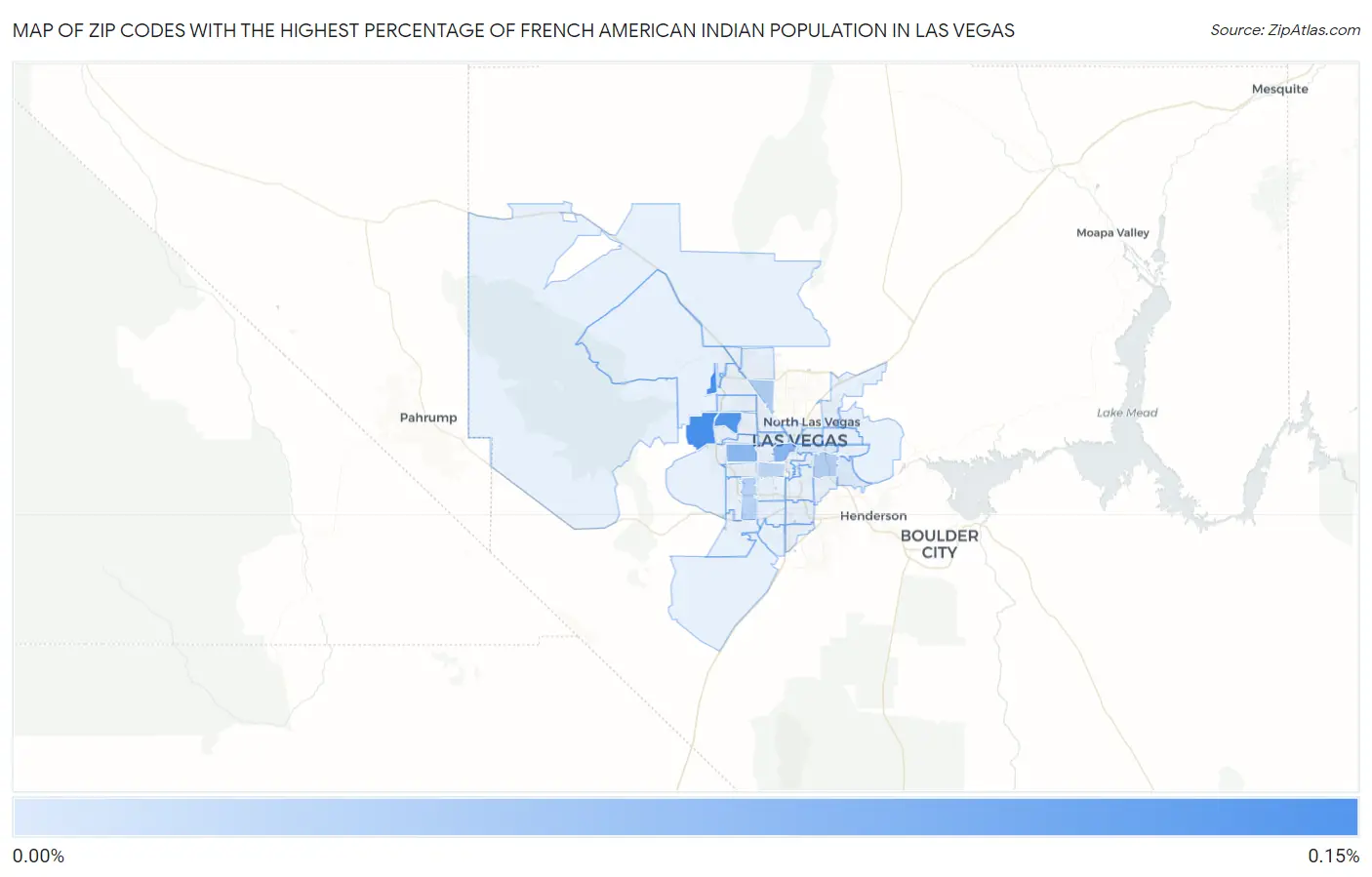 Zip Codes with the Highest Percentage of French American Indian Population in Las Vegas Map