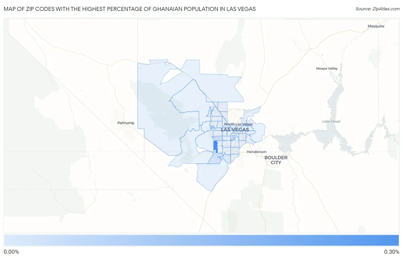 Zip Codes with the Highest Percentage of Ghanaian Population in Las Vegas Map