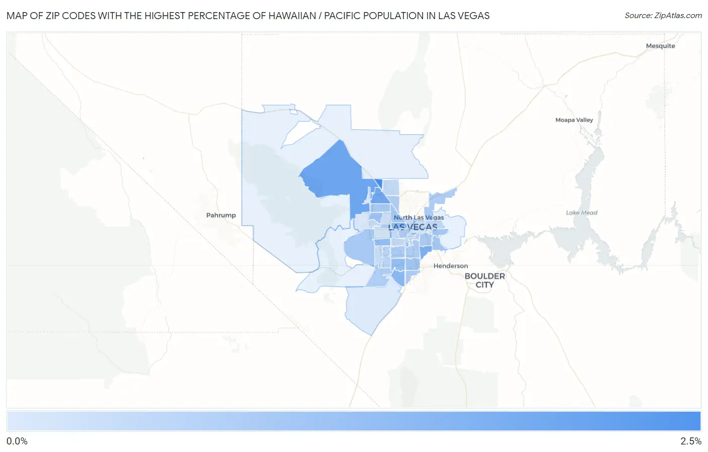 Zip Codes with the Highest Percentage of Hawaiian / Pacific Population in Las Vegas Map