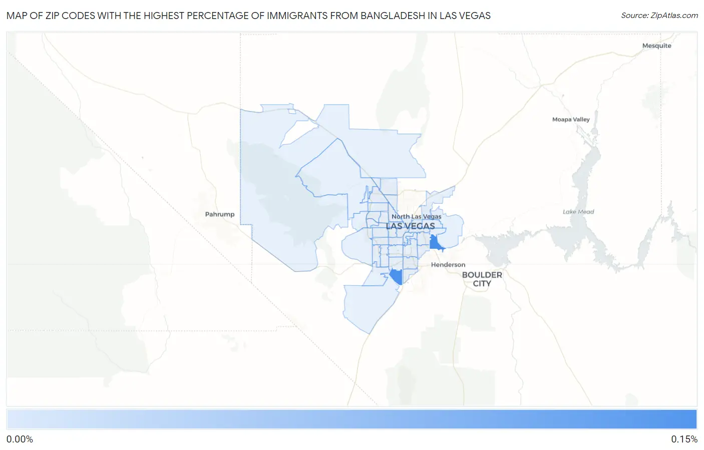 Zip Codes with the Highest Percentage of Immigrants from Bangladesh in Las Vegas Map