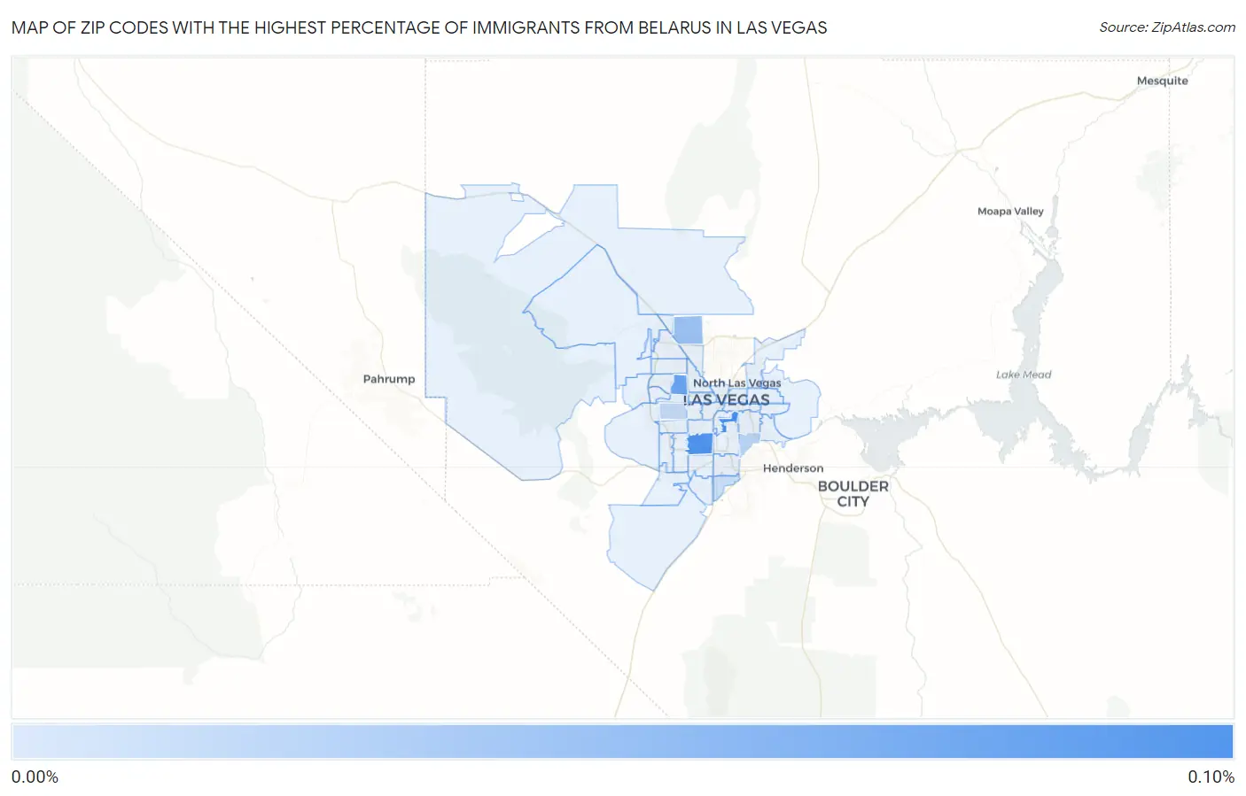 Zip Codes with the Highest Percentage of Immigrants from Belarus in Las Vegas Map