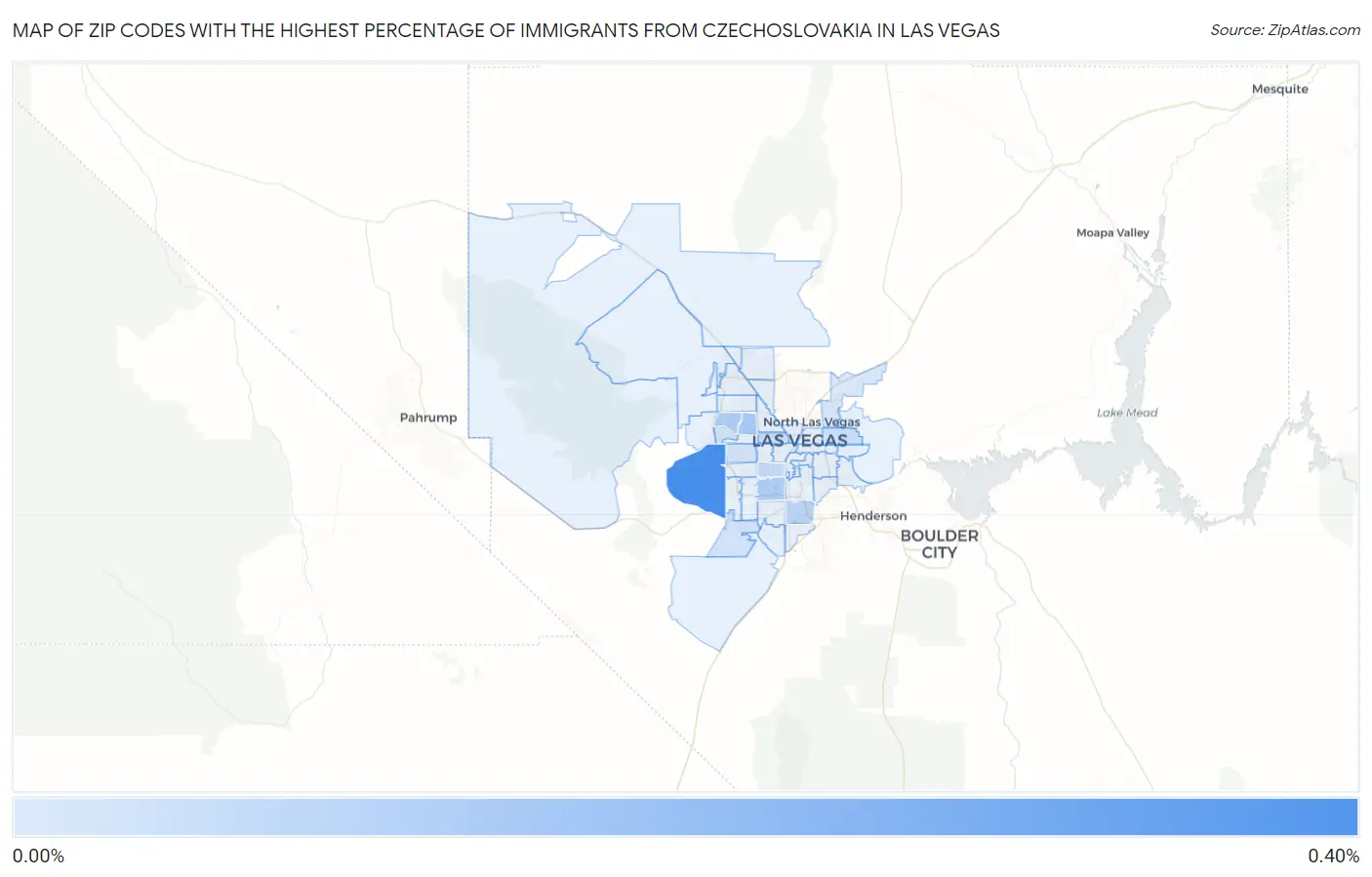 Zip Codes with the Highest Percentage of Immigrants from Czechoslovakia in Las Vegas Map