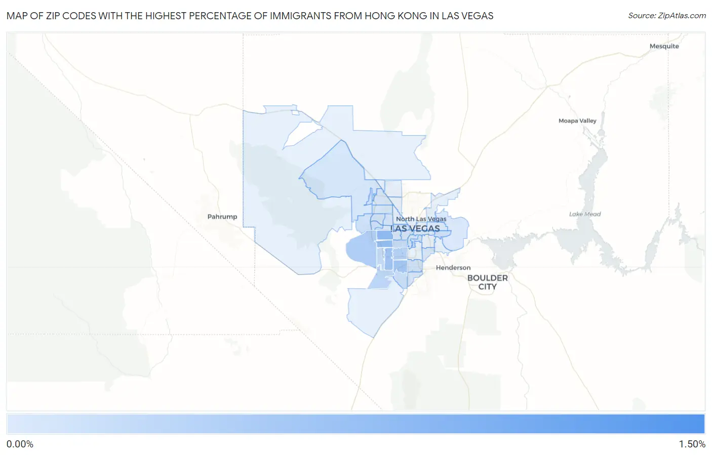 Zip Codes with the Highest Percentage of Immigrants from Hong Kong in Las Vegas Map
