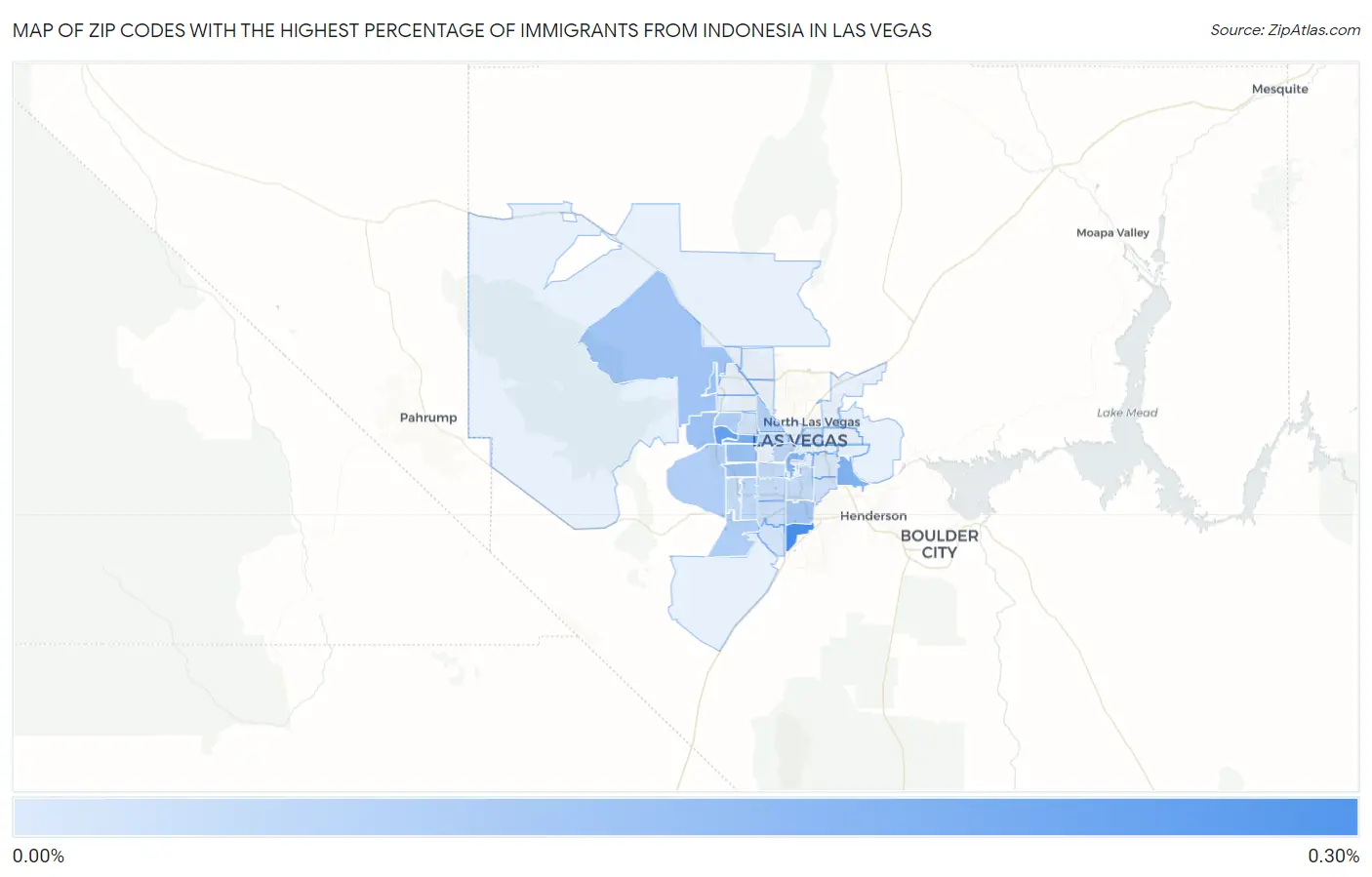 Zip Codes with the Highest Percentage of Immigrants from Indonesia in Las Vegas Map