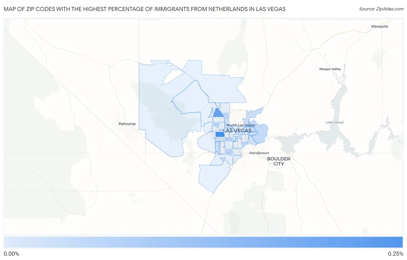 Zip Codes with the Highest Percentage of Immigrants from Netherlands in Las Vegas Map