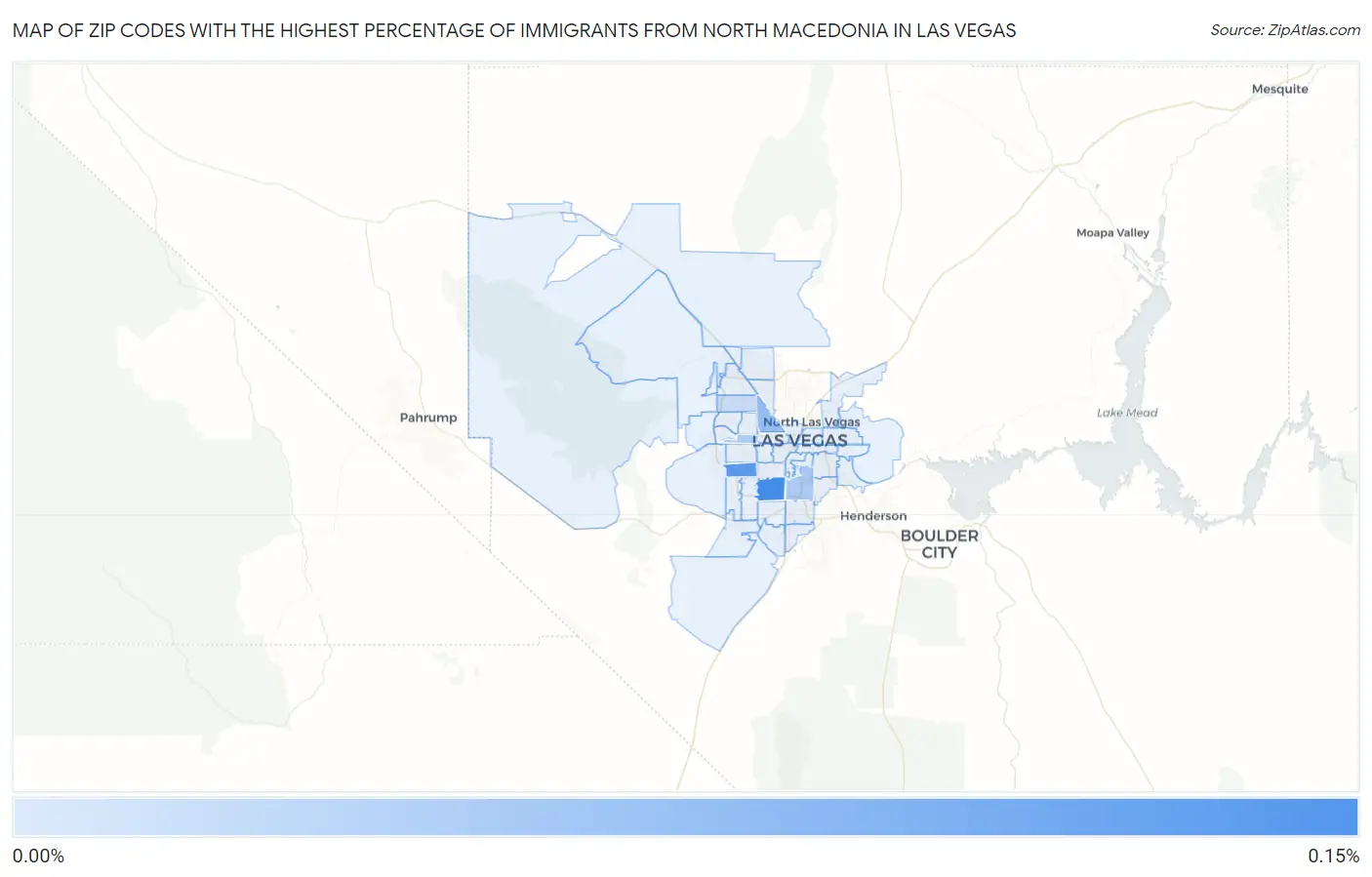 Zip Codes with the Highest Percentage of Immigrants from North Macedonia in Las Vegas Map