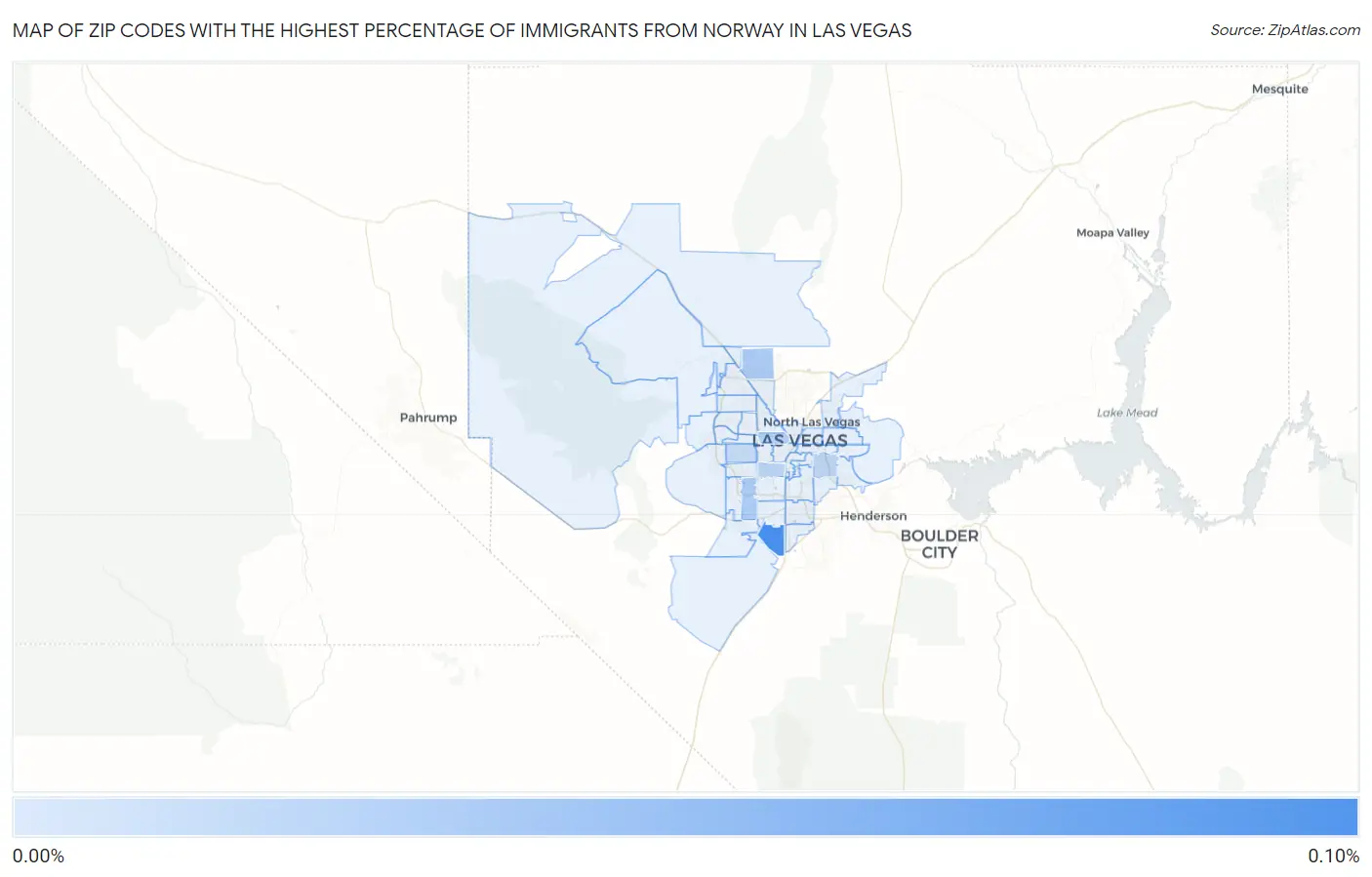 Zip Codes with the Highest Percentage of Immigrants from Norway in Las Vegas Map