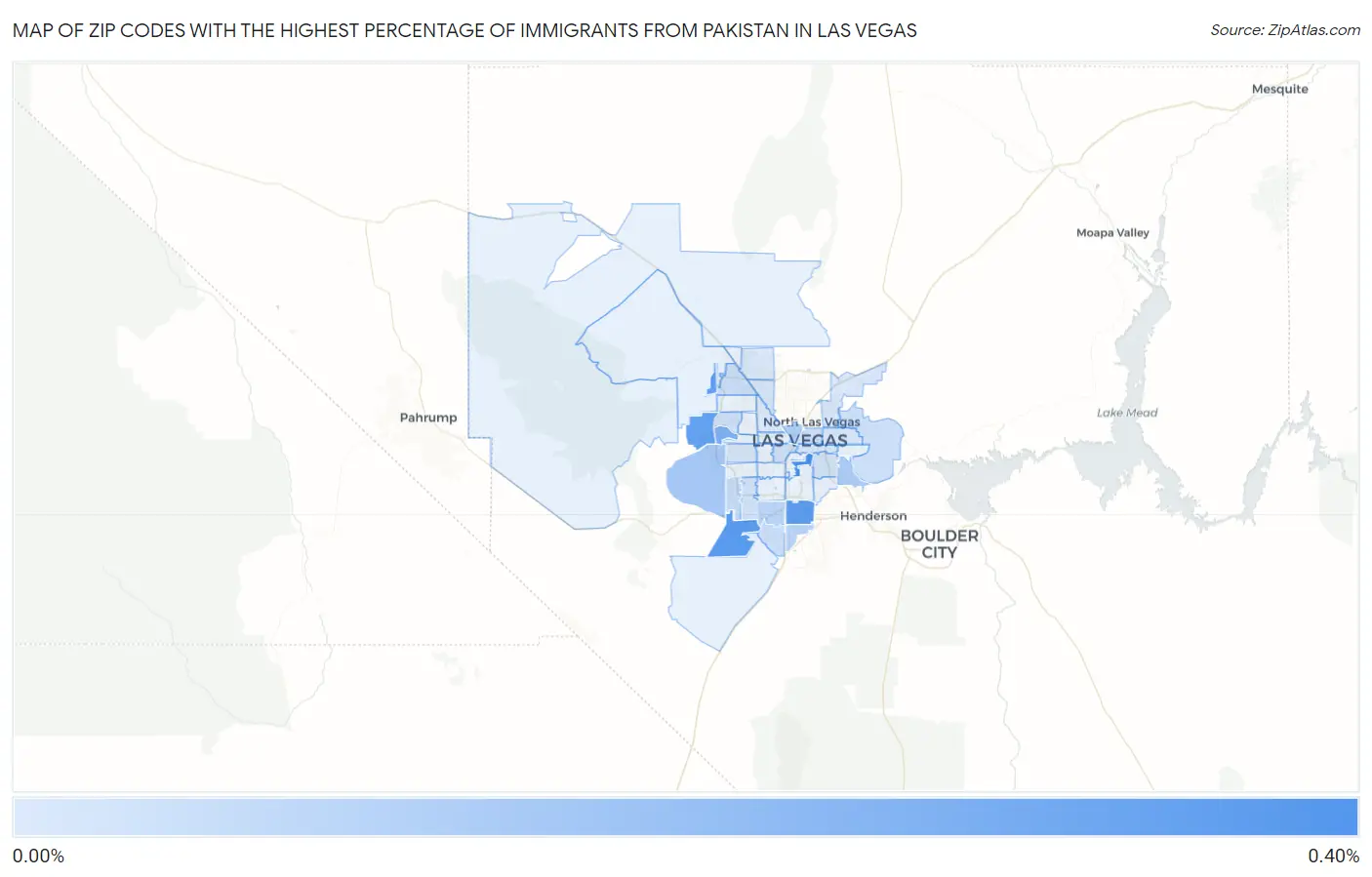 Zip Codes with the Highest Percentage of Immigrants from Pakistan in Las Vegas Map