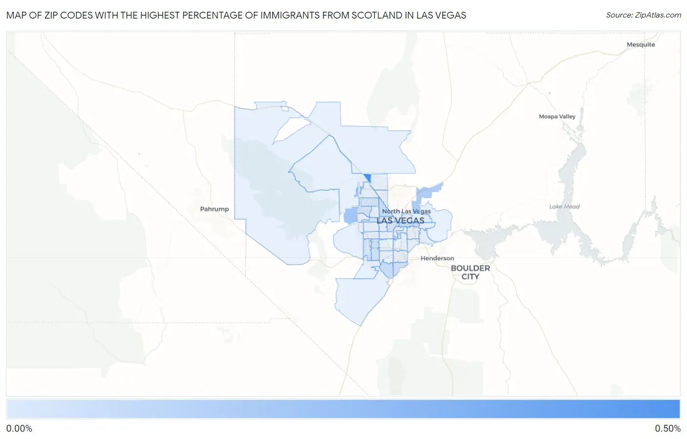Zip Codes with the Highest Percentage of Immigrants from Scotland in Las Vegas Map