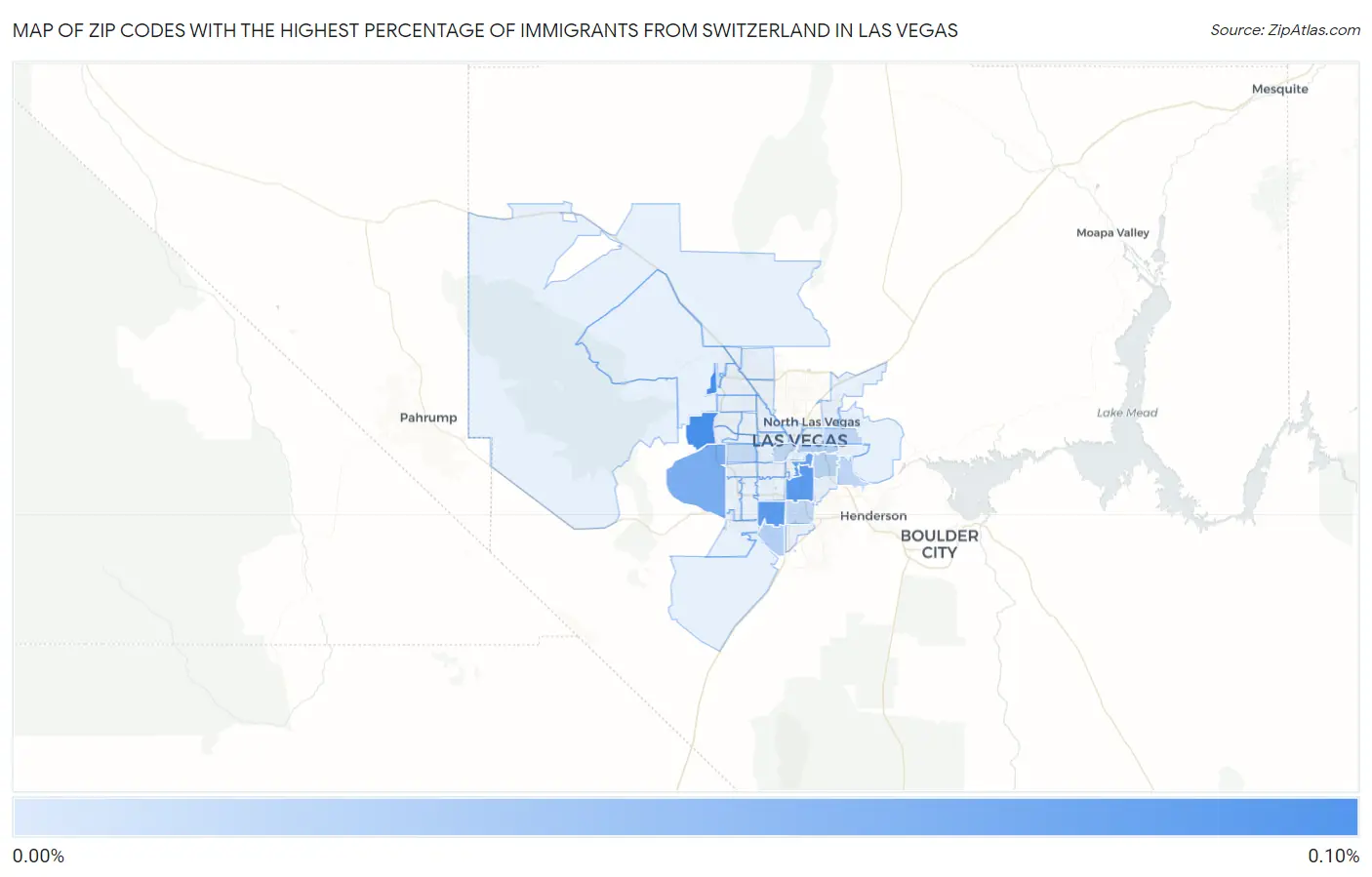 Zip Codes with the Highest Percentage of Immigrants from Switzerland in Las Vegas Map