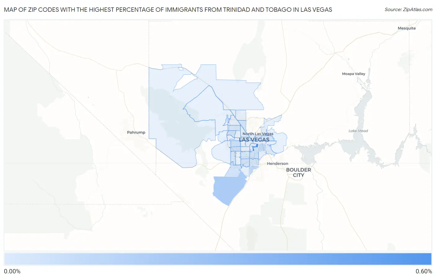 Zip Codes with the Highest Percentage of Immigrants from Trinidad and Tobago in Las Vegas Map