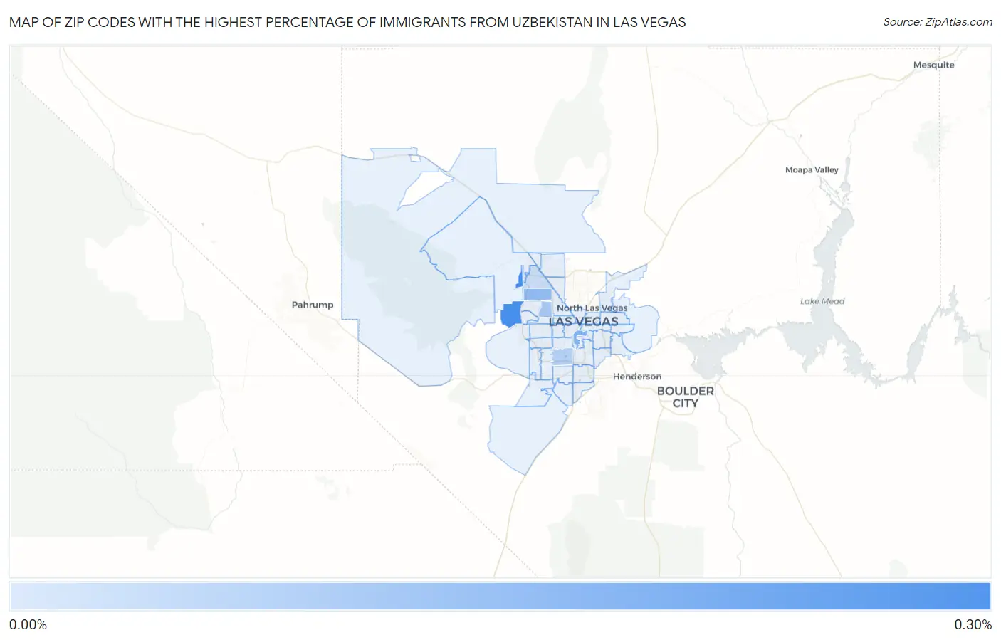 Zip Codes with the Highest Percentage of Immigrants from Uzbekistan in Las Vegas Map