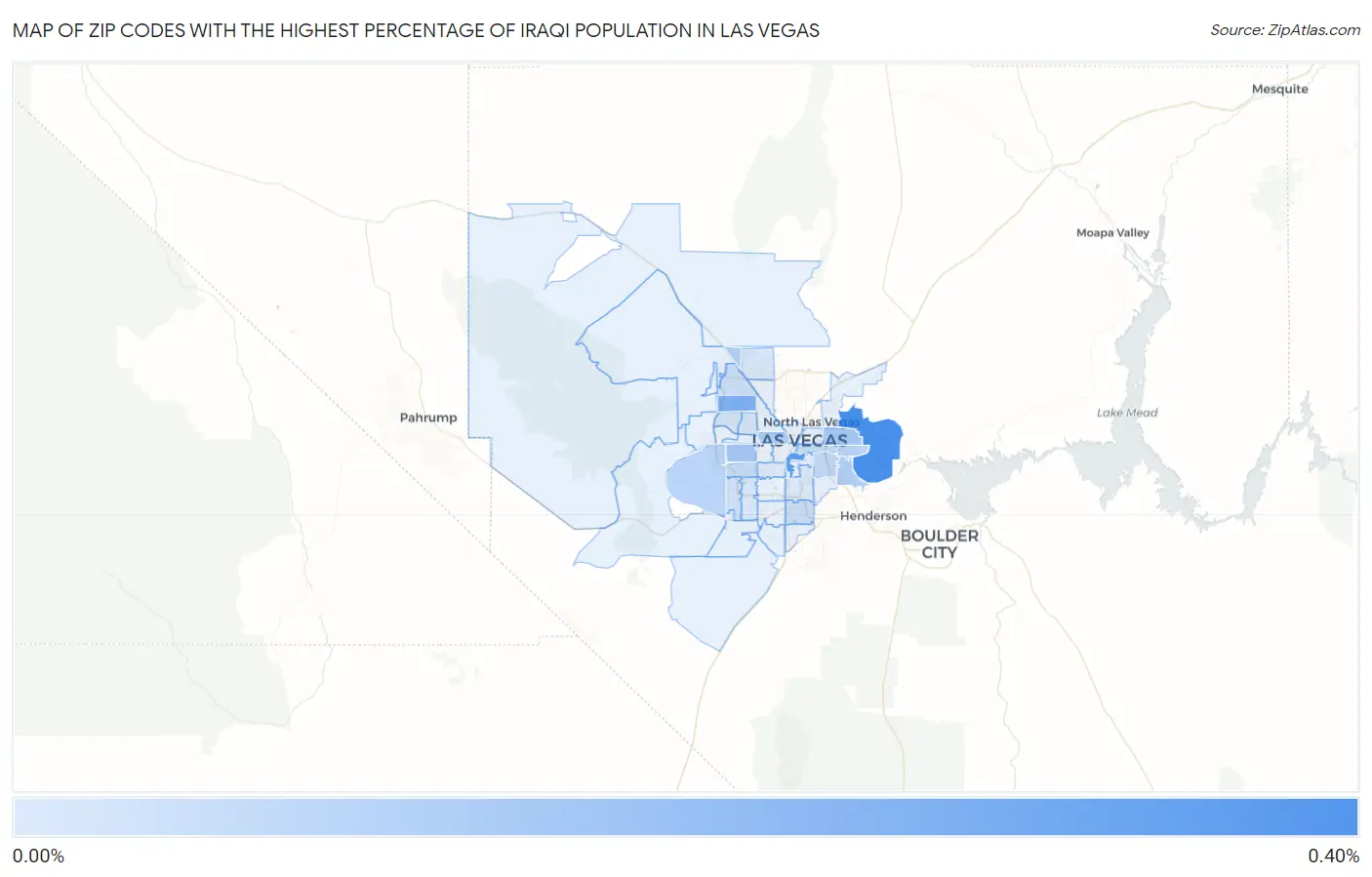 Zip Codes with the Highest Percentage of Iraqi Population in Las Vegas Map