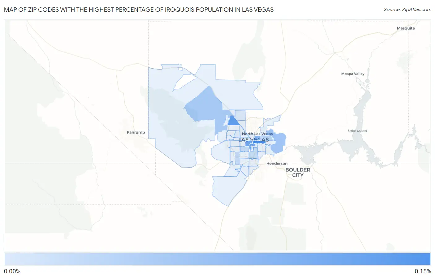 Zip Codes with the Highest Percentage of Iroquois Population in Las Vegas Map