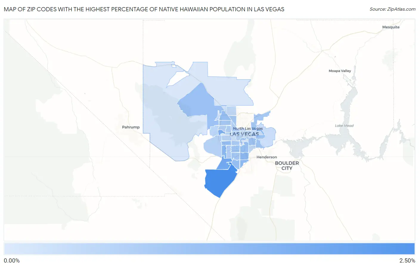 Zip Codes with the Highest Percentage of Native Hawaiian Population in Las Vegas Map