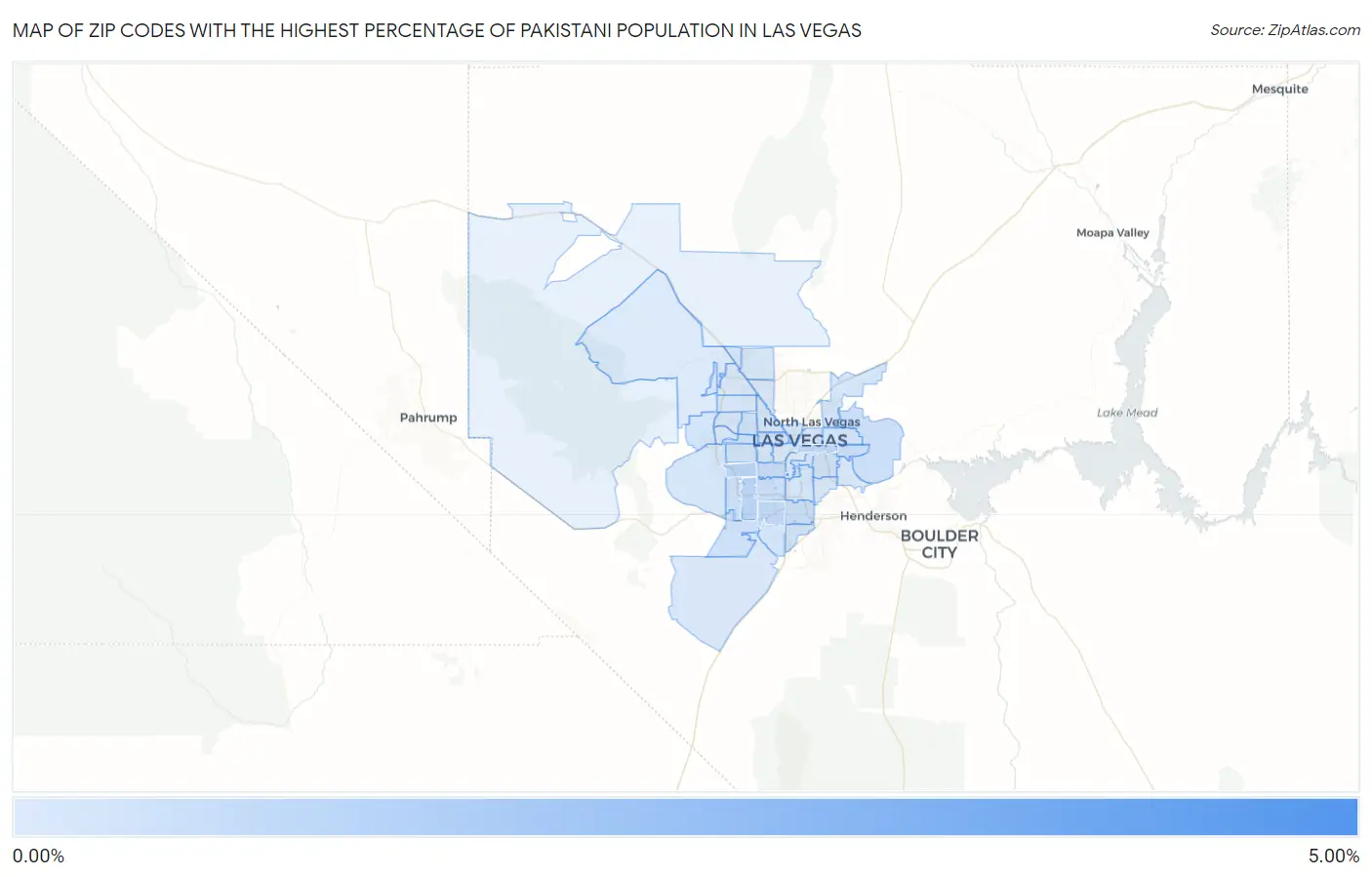 Zip Codes with the Highest Percentage of Pakistani Population in Las Vegas Map