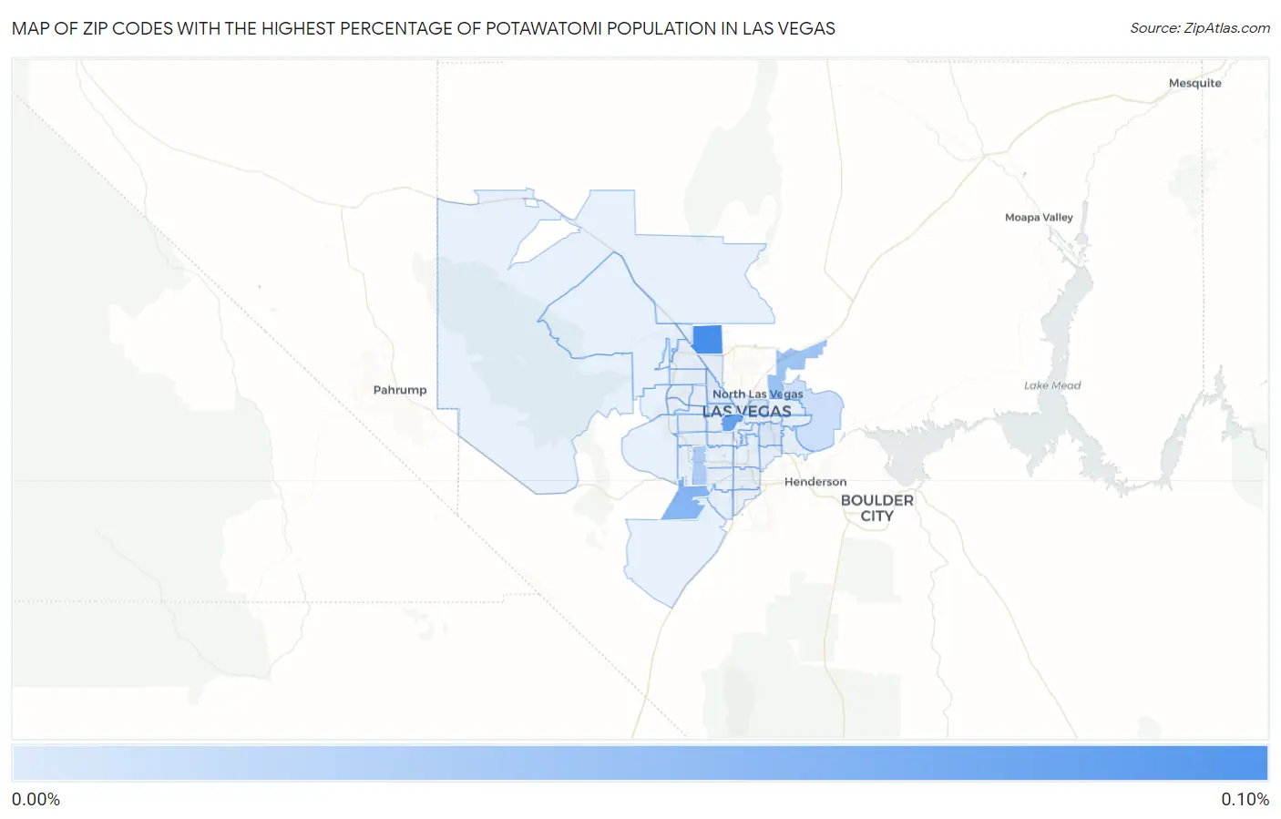 Zip Codes with the Highest Percentage of Potawatomi Population in Las Vegas Map