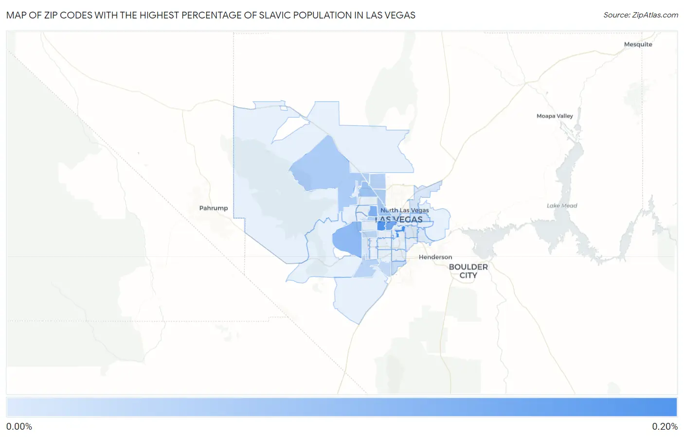 Zip Codes with the Highest Percentage of Slavic Population in Las Vegas Map