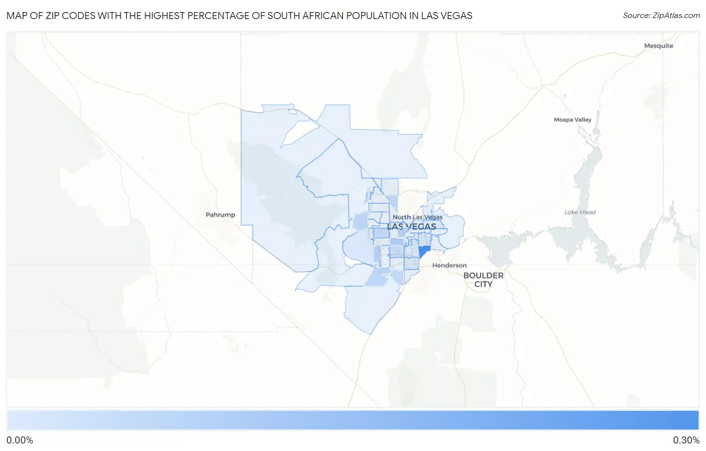 Zip Codes with the Highest Percentage of South African Population in Las Vegas Map
