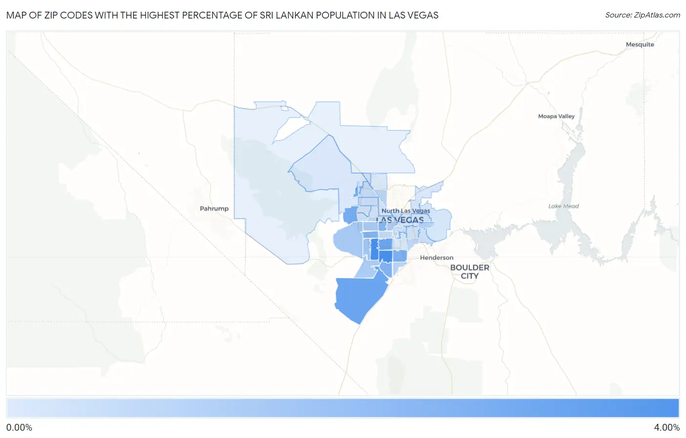 Zip Codes with the Highest Percentage of Sri Lankan Population in Las Vegas Map