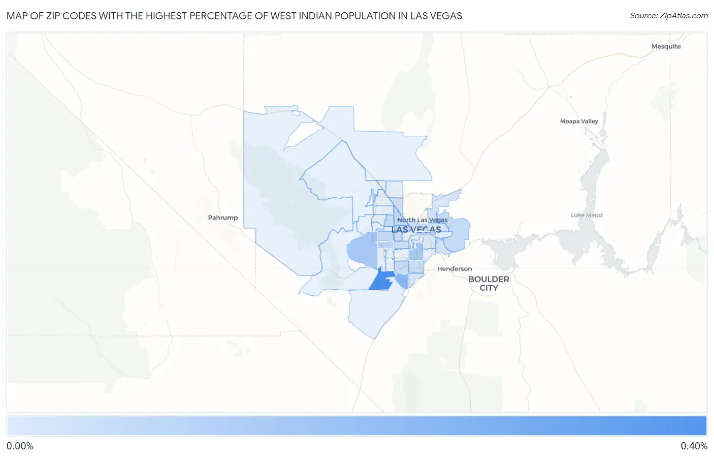 Zip Codes with the Highest Percentage of West Indian Population in Las Vegas Map