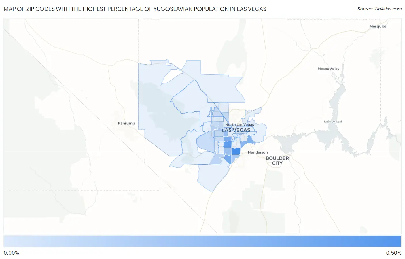 Zip Codes with the Highest Percentage of Yugoslavian Population in Las Vegas Map