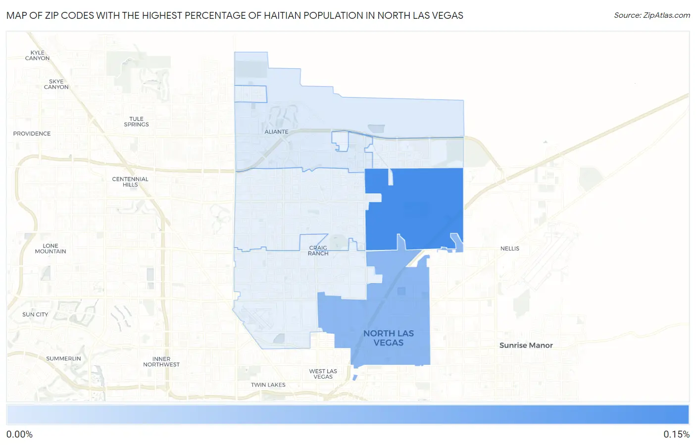 Zip Codes with the Highest Percentage of Haitian Population in North Las Vegas Map