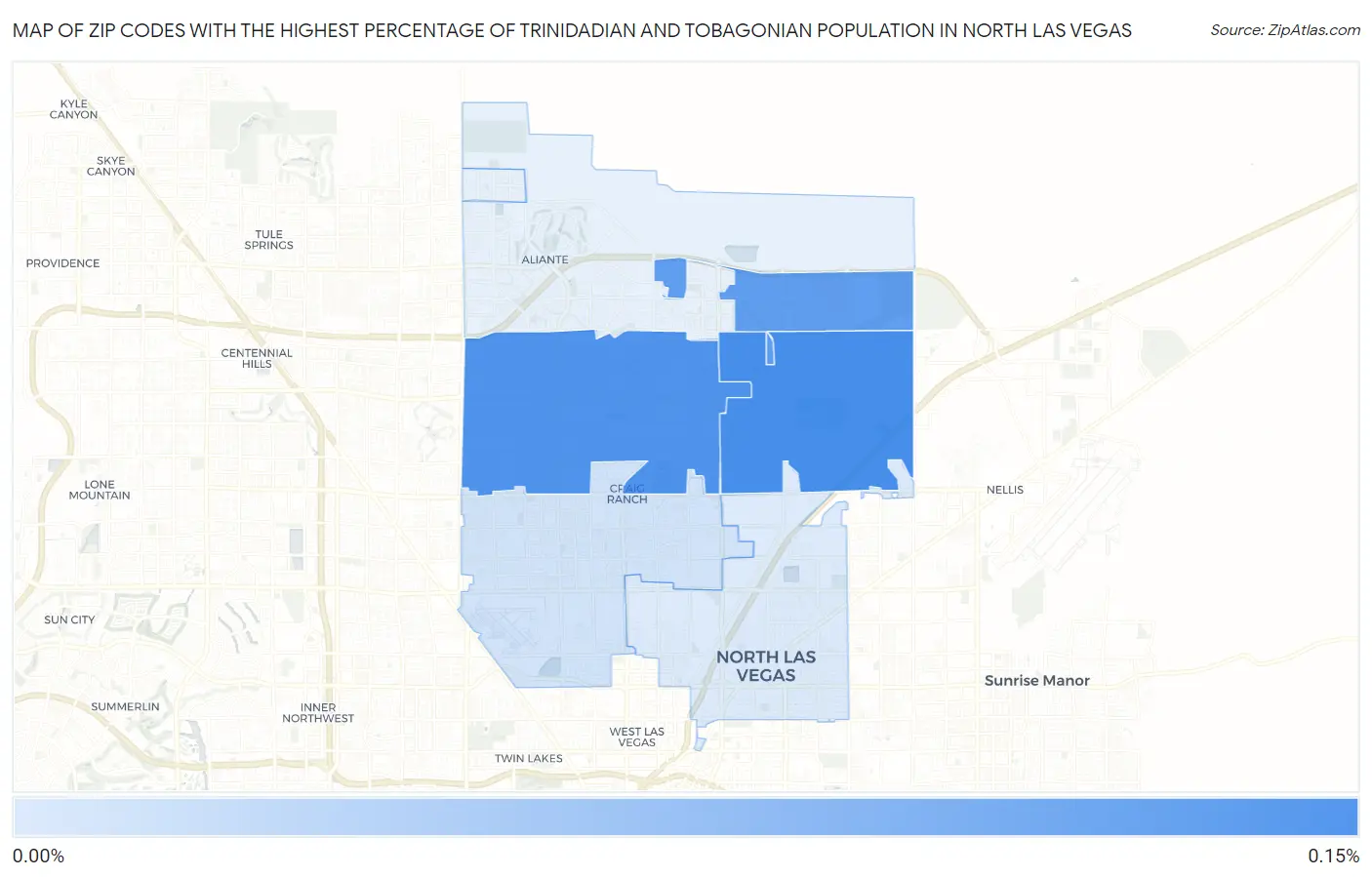 Zip Codes with the Highest Percentage of Trinidadian and Tobagonian Population in North Las Vegas Map